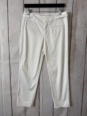BOSS Hugo Boss White Cotton Stretch Cropped Chino Pants Size 10